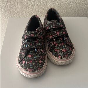 Wonder Nation Black and Pink Floral Kids Sneakers